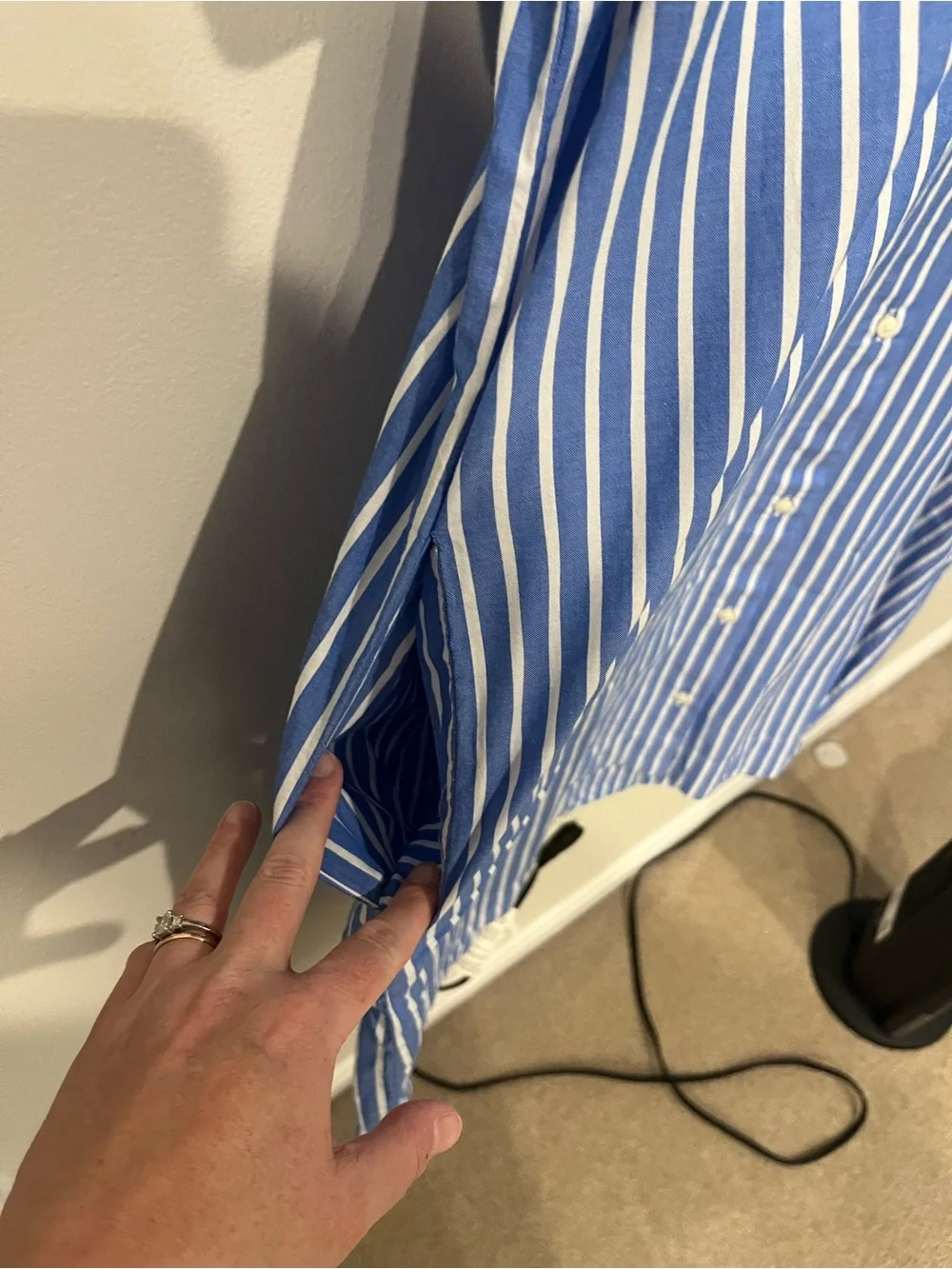 💙 2 for $25 NWT Old Navy Blue and White Striped Cotton Shirtdress Size XXL Tall - Picture 4 of 7